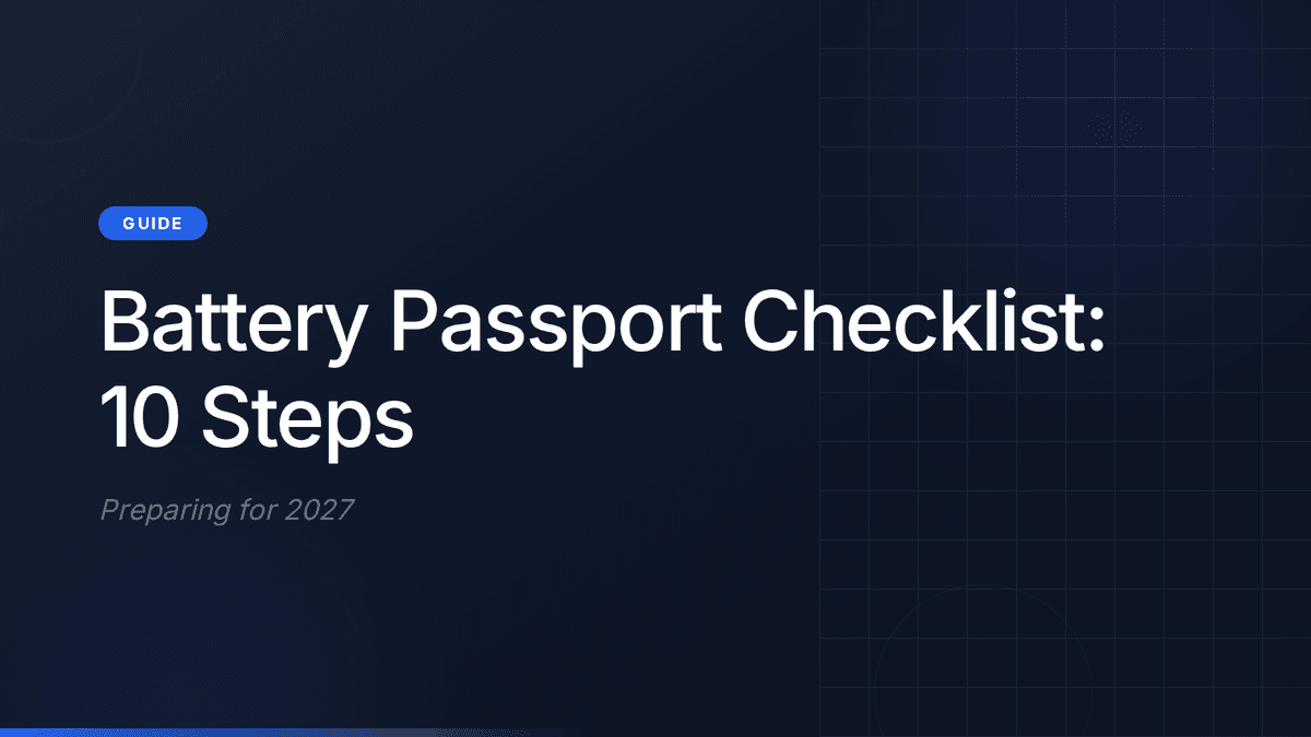 Battery Passport Checklist: 10 Steps for 2027