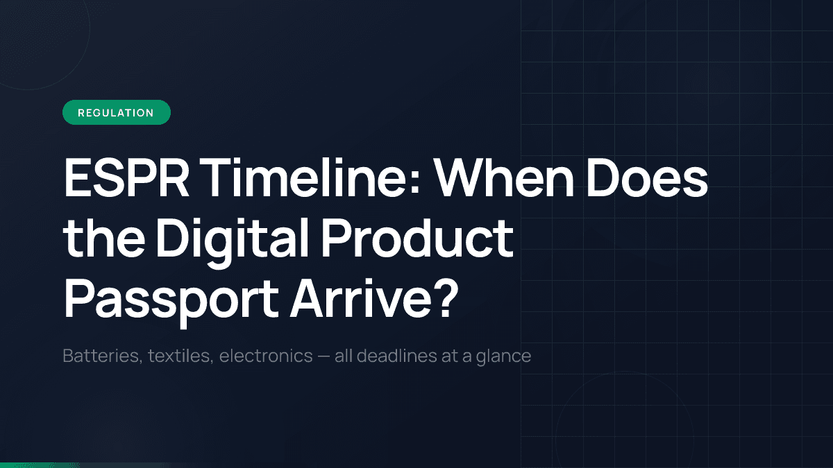 ESPR Timeline: When Does the Digital Product Passport Arrive?