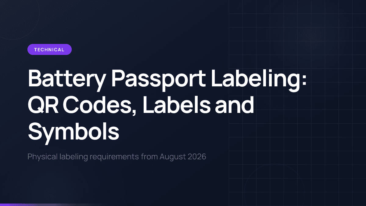 Battery Passport Labeling: QR Codes, Labels and Symbols