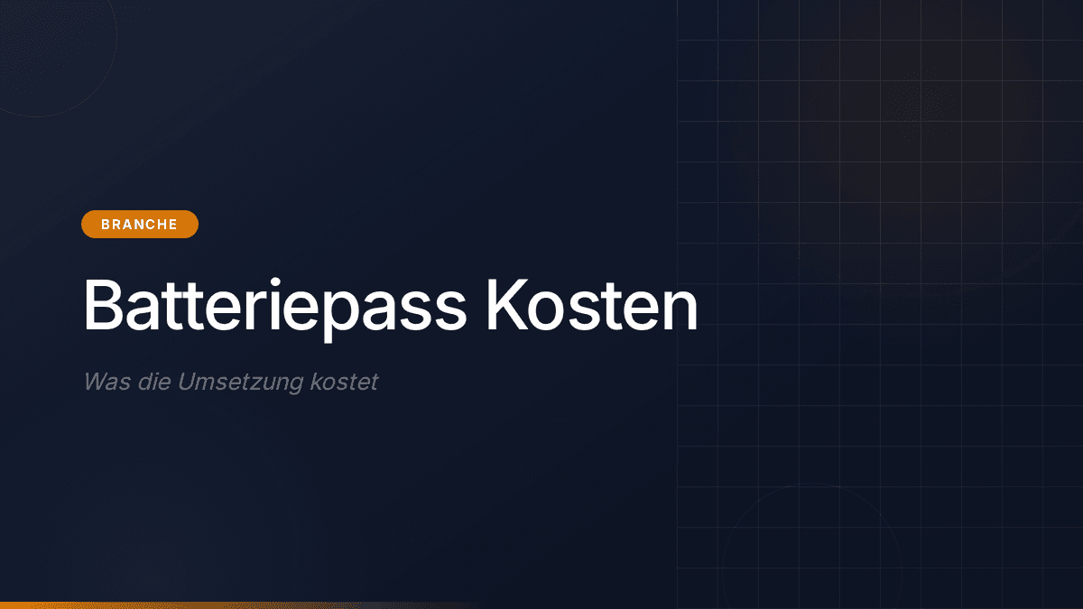 Batteriepass Kosten: Was die Umsetzung kostet