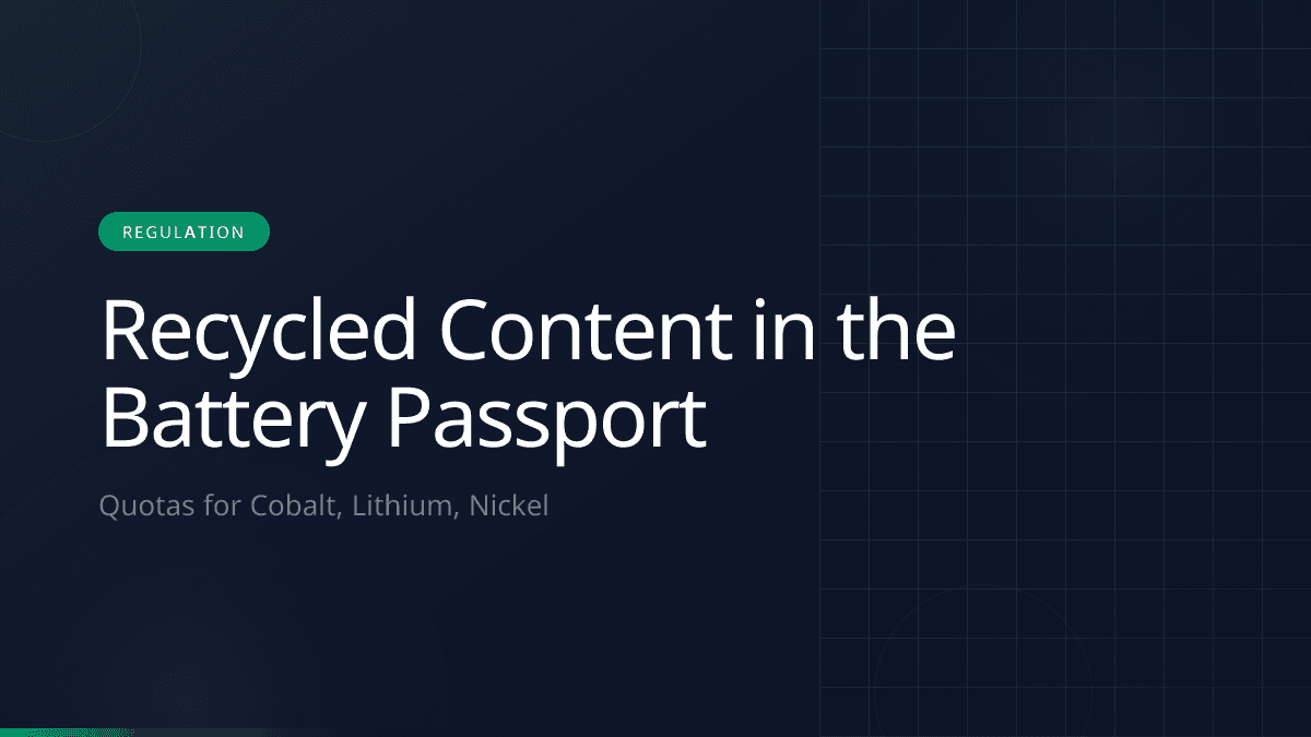Battery Passport Recycled Content: 2031 Quotas